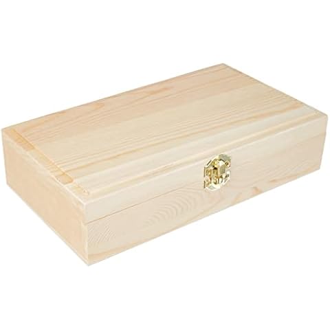 Rayher Holz Schatulle Rahmen, FSC Mix Credit, unbehandelt, mit Metall-Klappverschluss, Größe: 25 x 14 x 6 cm, 62296000 Cover