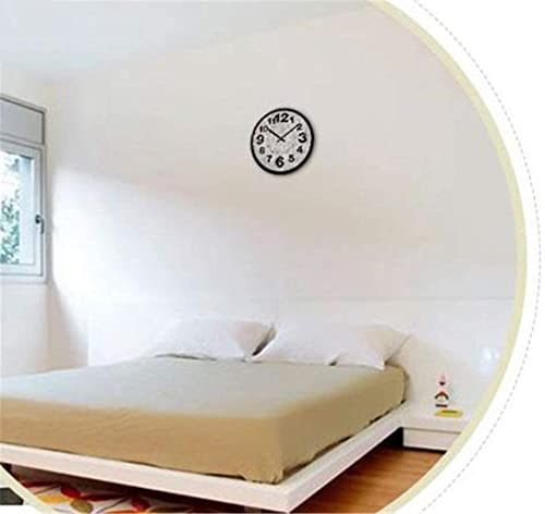 Maison horloge murale numérique silencieuse à quartz en lin - 4