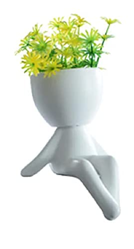 Kit Com 3 Vaso De Cerâmica Robert Planta Artificial