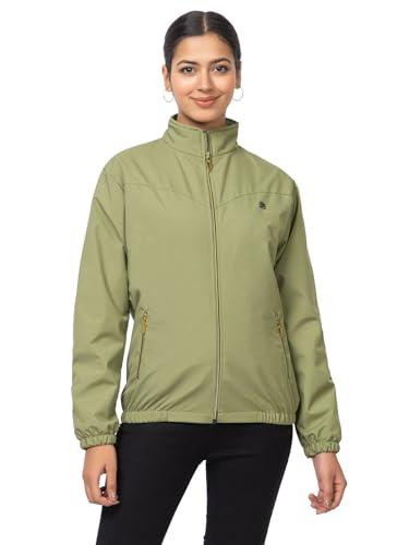 Image of Minter Full Sleeve Regular Fit Stylish Zippered with Pockets Solid Windcheater for Women