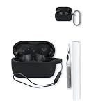 Case for Jabra Elite 3/Elite 4 Earbuds,Soft Protective,BOVUGAC Silicone Case Cover with Keychain & Cleaning Kit & Lanyard for Jabra 3/Jabra 4 Earphones-Black