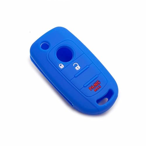 Silicone Keyless Entry Remote Key Fob Cover for Fiat 500X Fastback Pulse SUV Fiorino Camper Concept Freemont (Blue)