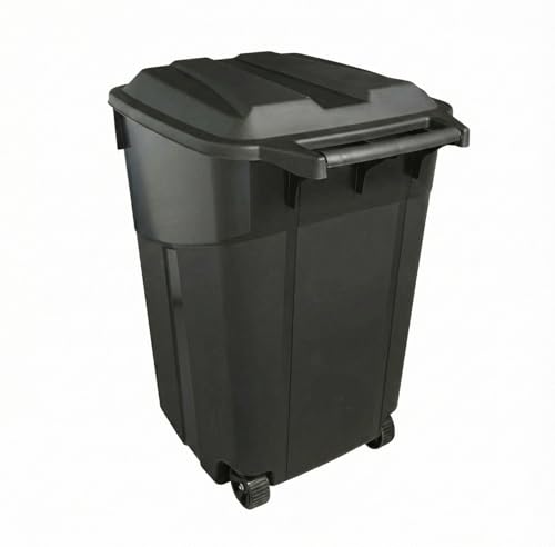 Outdoor Trash Can with Lid & Wheels, 45 Gallon Large Garbage Can for Garage & Patio, Heavy Duty...