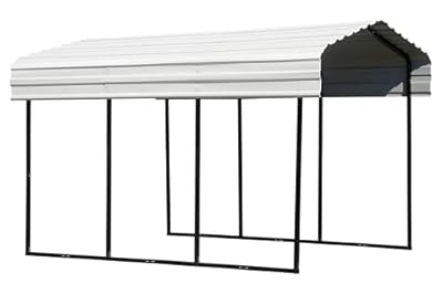 Arrow Shed 10' x 15' x 9' Galvanized Steel Multi-Purpose Shade and Shelter Carport, Eggshell Finish