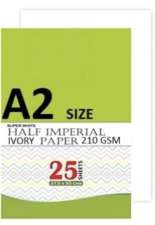 SEJASCOLLECTIONS | Pack of 25 Sheets | A2 Size, Engineering drawing Ivory Paper Sheet 210 GSM Half Imperial, architect drawing for Students & Professional & Budding Artists A2 Size Approx -55X37.5 cms-image-17