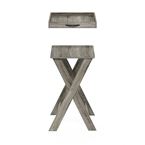 Image of Furinno Classic Tray Table with Removable Tray, French Oak