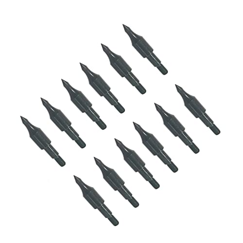 12Pcs High Precision 100 Grain Field Tips 5/16, 100 Gr Crossbow Arrow Tips For Archery Target Practice, Screw-In Bullet Field Points For Archery Arrow Target #TOP2