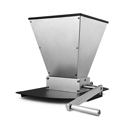 JNPGVTCD Trituradora de Granos de Acero Inoxidable, Molino de Malta de 2 Rodillos, Molinillo de Trigo y Cebada con tolva y Base metálica para elaboración de Cerveza casera.