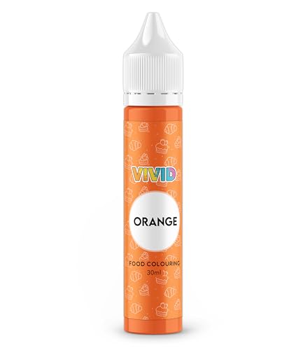 VIVID Orange Food Colouring 30ml - Professional Strength Edible Liquid Dye for Baking Cake Decorating Icing & Fondant - Concentrated Food Grade Colouring - Made in UK