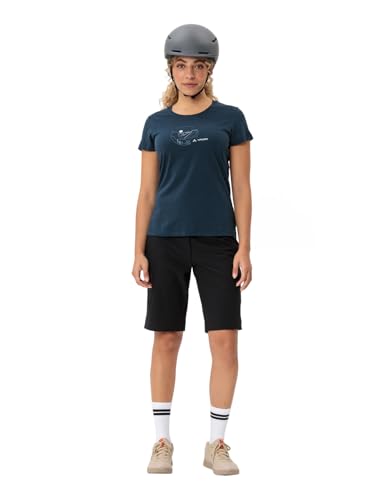 VAUDE Damen Women’s Cyclist V T-Shirt, Dark Sea/Blue, 46 EU