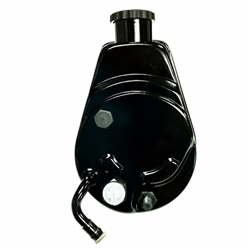 SBC Chevy SB Black Saginaw Power Steering Pump w/Bracket & Double Groove Pulley - Thumbnail 5