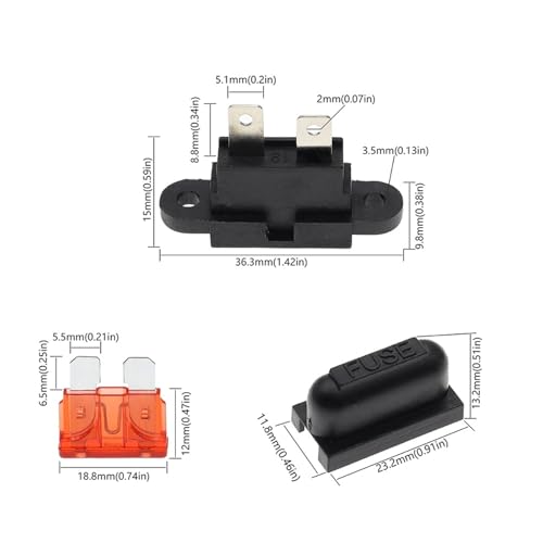 Porte-fusible central standard ATC ATO pour voiture et bateau - Lot de 5 10A