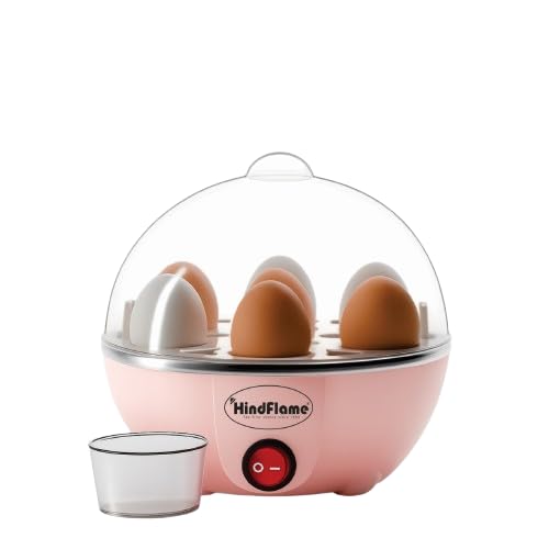 Hindflame Insta Electric Egg Boiler, 7 Egg Capacity, Auto Shut-Off & Over heat Protection Fast Boiling, Steaming, Egg Poacher, Compact Design for Home & Kitchen 350 W (Multicolor)