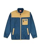 Polaire entièrement zippée. Col montant. Poche poitrine zippée. Matière ottoman contrastée sur les épaules et poche poitrine. Biais contrastés manches et bas du corps. Polaire polyester recyclé 280g/m².