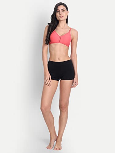 Image of Women's Full Coverage Cotton Blend Bra | Wired Free Lightly Padded Everyday Wear Bras | Soft Breathable Comfortable T-Shirt Bra | Adjustable Straps Lightweight Daily Inner wear for Women Pack of 2