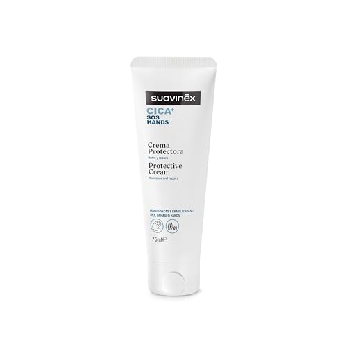 Suavinex, CICA Crema Manos Reparadora, Nutre y Protege, Piel Seca y Fragilizada, Apto para Pielese Sensibles y con Tendencia Atópica, Sin Perfume, Testado, 96% Ingredientes Origen Natural, 75 ml