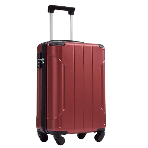 VFJ Carry on Suitcase 20 Inch Hardside Carry on Luggage Small Suitcases with Spinner Wheels Lightweight Rolling Cabin Suitcase for Airplanes Travel (Red01)