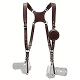 Honikoo Dual Camera Harness for 2 Cameras Leather Camera Shoulder Strap for DSLR/SLR Camera Straps for Photographers Camera Gear