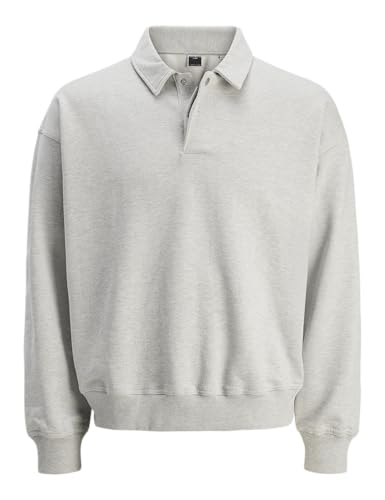 JACK & JONES Jcoconcrete Polo Sweat, Gris Claro, L para Hombre