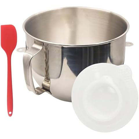 GZsenwo 6 Quart Stainless Steel Mixer Bowl for Kitchen Aid, with Handle, Fits for KV25, KP25, KP26, KSM7990, KT2651, KD2661 KSM7581, KV25M,4KB25,KV25GOX,KV25G8X,KV25HOX NOT for KF26M22CA Cover
