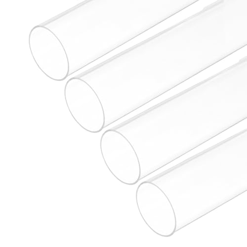QUARKZMAN 4 Stück PVC Transparent Rohr, Innendurchmesser 46mm Durchmesser 50mm LÄNGE 250mm Acryl Kunststoffrohr für Lampenbau, Stehlampen, Möbel