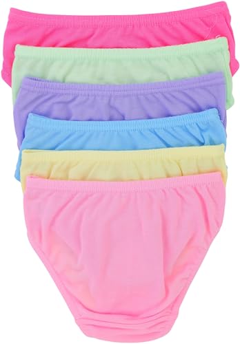 ToBeInStyle Girl’s Pack of 6 Colorful Comfortable Classic Cotton Bikini Panties4