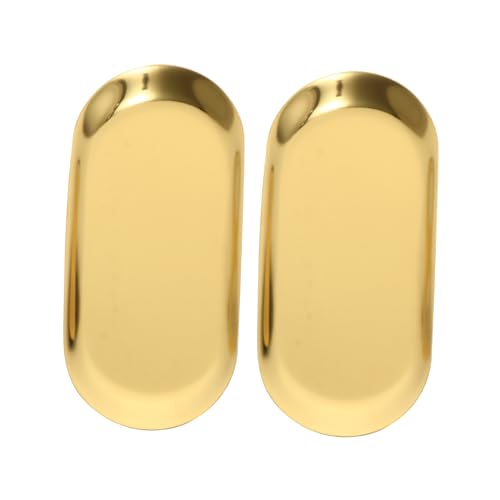 CONGARTENO 2pezzi Vassoio Placcato in Acciaio Inossidabile Teglie da Forno Riutilizzabili Piatti per Torte e Dessert Contenitori per Cibo Organizzato per Cucina e Presentazione