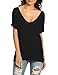 SheIn Women's Summer Short Sleeve Loose Casual Tee T-Shirt Black Medium