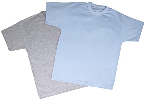 Kit C/5 Peças Camiseta Infantil Menino Menina Básica Lisa (Azul-MENINO, G)