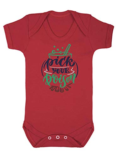 Pick Your Poison Cauldron Potion Baby Grow Vest, 6-12 Months, Red