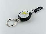 Marwotec Verbindungselemente 2 Stück Rollmatic Retractable Stahlseil Karabiner Kellner Schlüsselanhänger ca. 56cm