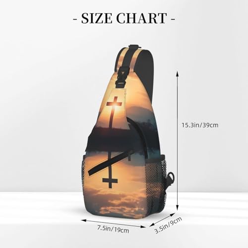 Jesus Cross 3d Multi Functional Adjustable Single Shoulder Crossbody Bag,Casual Chest Bag, Suitable For Daily Travel,Unisex3