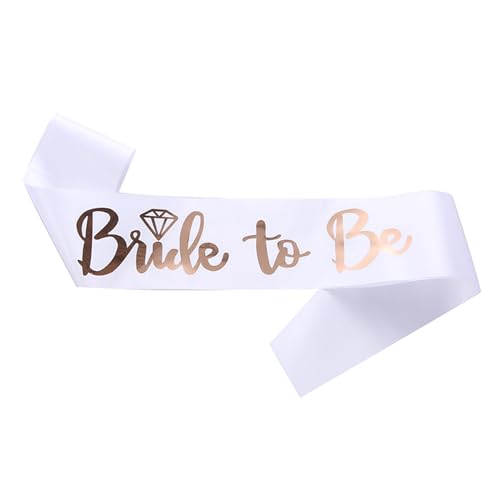 JEKUGOT Bride to Be Sash White Bride Sash Hen Party Sashes Hen Sash Hen Party Decorations Bridal Shower Party Decorations
