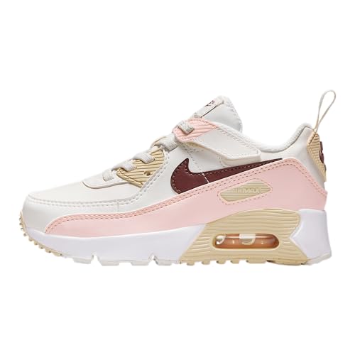 Nike Air Max 90 EasyOn Little Kids' Shoes (HF6357-006, Phantom/Echo Pink/Sail/Dark Team Red)