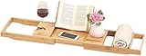 badewannenauflage kaldewei Halterung für Sekt- oder Weinglas, mit Kippsicherung • Herausnehmbares Ablagefach: 10,4 x 21 cm, für Shampoo, Duschgel, Pflegeprodukte, Kosmetik, Rückenschrubber u.v.m. • Material: 100 % Bambus, wasserabweisend, umweltfreundlich und langlebig