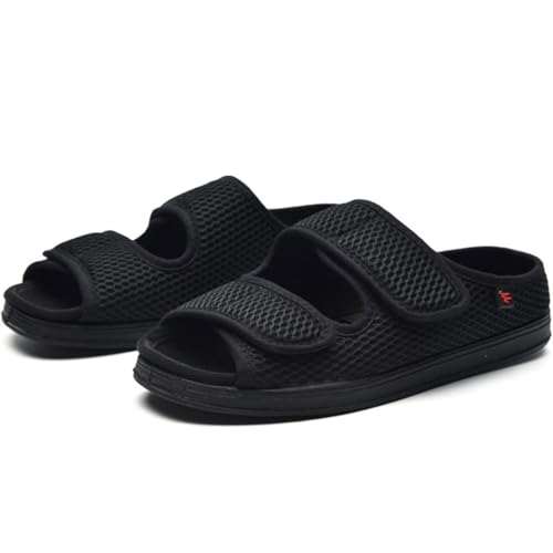 XGOPTS Diabetic Sandals for Women Men Extra Wide Diabetic Foot Shoes Swollen Feet Diabetic Edema Boots Slippers Non Slip Open Toe Adaptive Sandals Diabetic Arthritis Walking Shoes Adjustable Closure