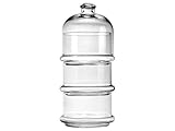 pasabahce istanbul Trarente Glas PASABAHCE 488854 Patisserie Basic Set 3 stapelbare Behälter mit Kuppel, Glas, transparent,,12x26 cm