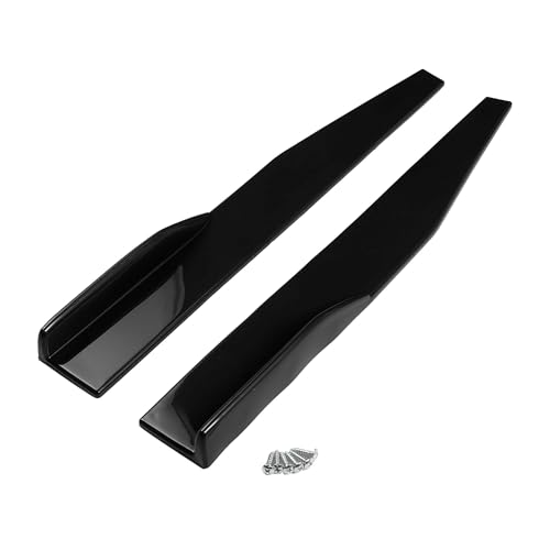 A ABSOPRO Car Side Skirt 74.5cm/29.33in Exterior Rocker Splitter Diffuser Kit Universal High Toughness Plastic Black Side Skirts Extension Panel Lower Side Bottom Line Splitter Lip Spoiler