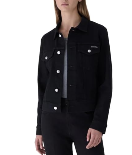 Calvin Klein Women's Long Sleeve Button Up Denim Classic Trucker Jacket