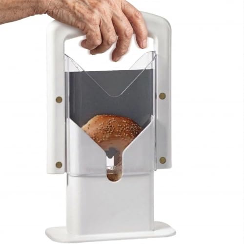 Adaptive Bagel Slicer for Seniors & Limited Mobility – Easy Grip Safety Cutter for Steady Hands – One-Handed Kitchen Aid for Tremors & Weak Grip by Concy - Used condition - US$13.99