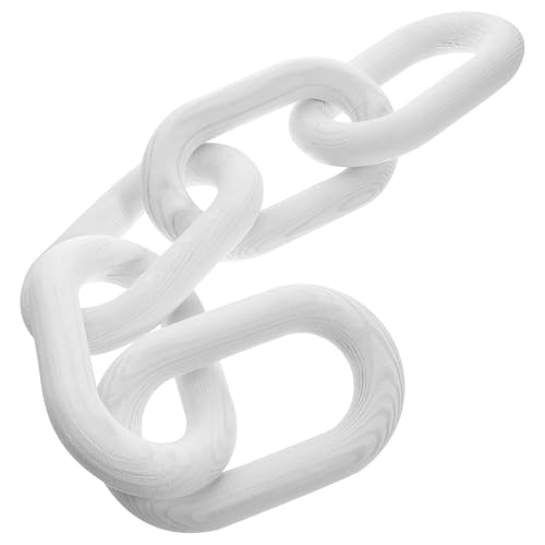 Lurrose Wooden Chain Knot Ornament Decorative Wood Link Handicraft for Home Office Desktop Rustic Shelf and Living Decoration Simple Chic Style Wood Craft Accessory