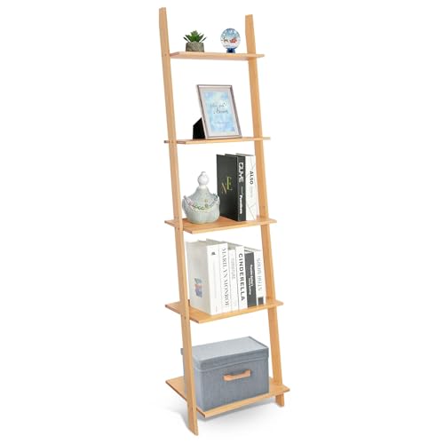 Bamboo 5-Tier Ladder Shelf