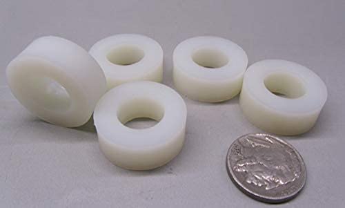 Natural Nylon Spacer Unthreaded 1/2" Screw Size x 1.00" OD x .505" ID x .250" Length 50 Pcs