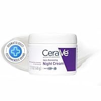 CeraVe Skin Renewing Face Night Moisturiser Cream 48g, Moisturising During Sleep, Suitable For All Skin Types, Niacinamide + Hyaluronic Acid + Biomimetic Peptides Complex + 3 Essential Ceramides