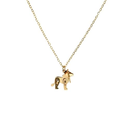 [Pixy Jewelry] Mini Lion(���C�I��) �l�b�N���X 316L �T�[�W�J���X�e�����X�����A�����M�[�Ή� ���S ���f�B�[�X ��×p ���A�� �V���v�� ���ɗD���� �S�[���h