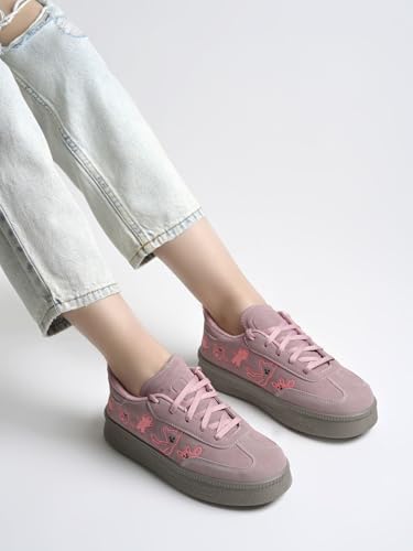 Image of Shoetopia Women's Casual Sneakers | Lace-Up Low-Top Shoes with Cushioned Sole | Trendy Daily Footwear Walking Shoes