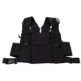 OHPHCALL Robuste Brusttasche aus 600d Nylon mit Abriebfestem Brustgurt für Herren für Outdoor Klettern und Fahrradfahren Vielseitige Funkgerät Tasche in Schwarz