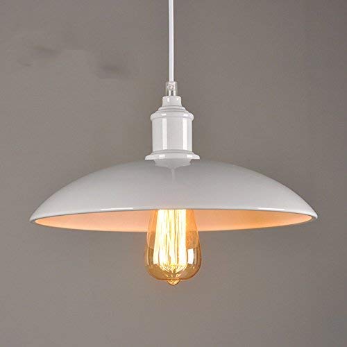 Suspension industriel blanc 32cm avec abat-jour pour éclairage ciblé
