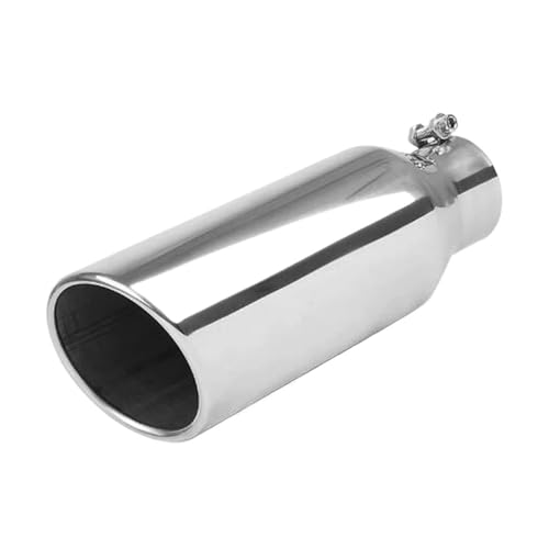 Auto Scarico Per Auto Per Terminale Scarico Nero 4 Pollici E 10,16 Cm, Ingresso 4, Uscita 5, Terminale Scarico Diesel In Acciaio Inossidabile Verniciato Per Auto Tubo Di Scarico(Silver)