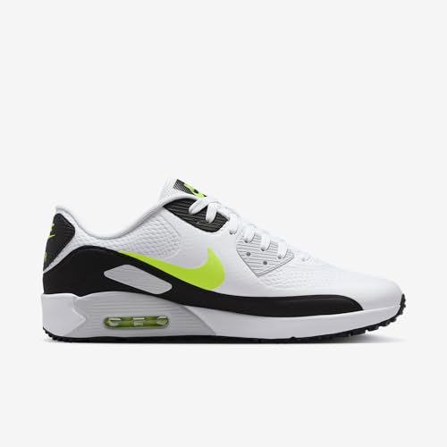 Golf Air Max 90 Lace-Up Shoes by Nike White/Hot Lime 1033